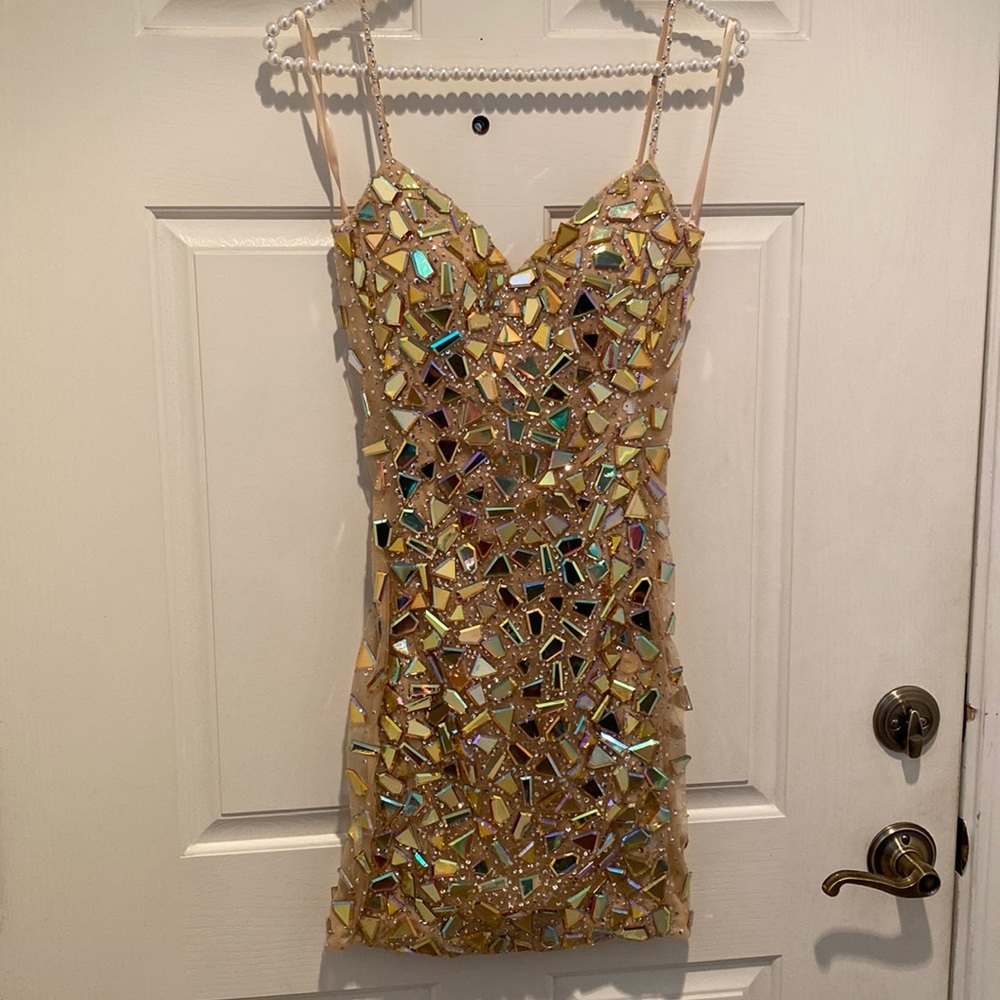 La Femme Good Sequin Mirrored Dress